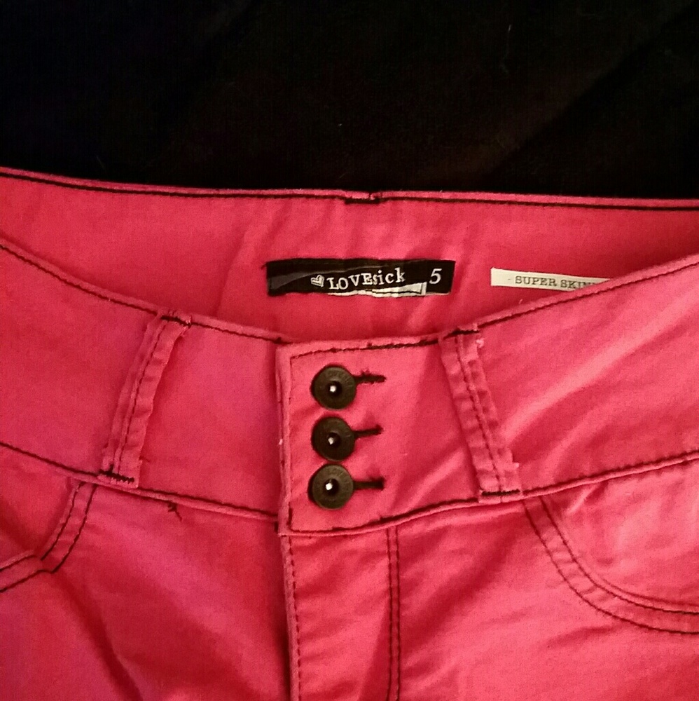 LOVEsick Hot Pink Destroyed Super Skinny Jeans - Picture 2 of 5